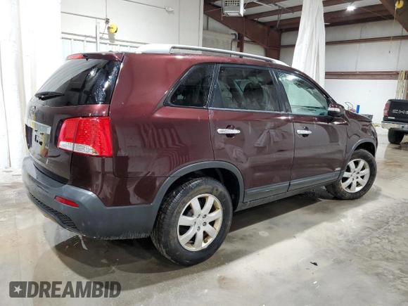 2011 Kia Sorento LX with VIN 5XYKTDA16BG119022, listed as a Copart auction lot 54311575 with 165,210 mi miles and Salvage Title. Bid and sale history available at carsss.com. Image 3.