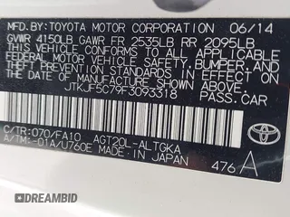 2015 Scion tC z VIN JTKJF5C79F3093318, wystawiony jako IAAI lot #42186403 z przebiegiem 178 922 mil mil oraz . Historia ofert i sprzedaży dostępna na DreamBid. Obrazek 9.