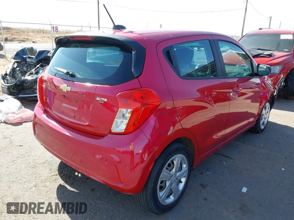 2020 Chevrolet Spark LS with VIN KL8CB6SA2LC410357, listed as a IAAI auction lot 41023593 with 90,587 mi miles. Bid and sale history available at carsss.com. Image 4.
