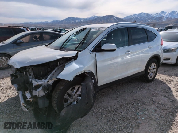 2015 Honda CR-V EX-L with VIN 5J6RM4H7XFL111385, listed as a Copart auction lot 48588225 with 129,162 mi miles and Salvage Title. Bid and sale history available at carsss.com. Image 1.