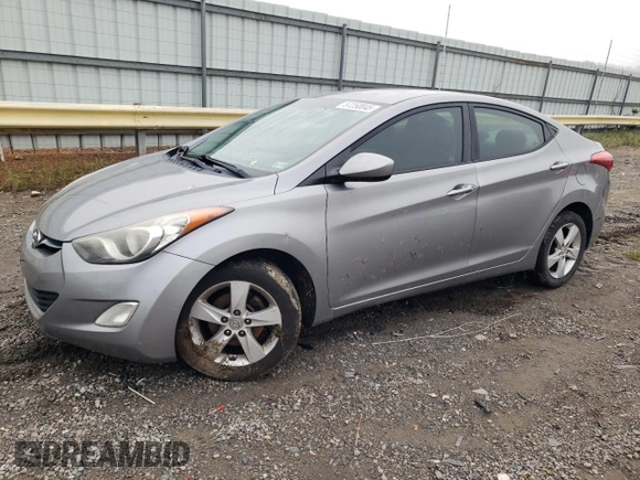 2012 Hyundai Elantra Limited with VIN KMHDH4AE7CU260576, listed as a Copart auction lot 57250045 with 148,418 mi miles and Salvage title. Bid and sale history available at DreamBid. Image 1.