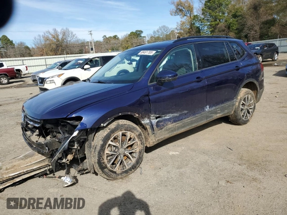 2021 Volkswagen Tiguan S with VIN 3VV1B7AX1MM155518, listed as a Copart auction lot 88461765 with 65,248 mi miles and Salvage Title. Bid and sale history available at DreamBid. Image 1.