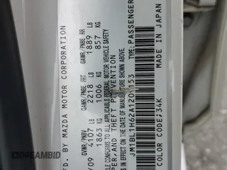 2010 Mazda 3 S Sport with VIN JM1BL1H62A1209153, listed as a Copart auction lot 62018355 with 208,437 mi miles and Salvage title. Bid and sale history available at DreamBid. Image 13.