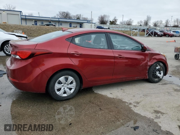 2016 Hyundai Elantra SE with VIN 5NPDH4AE6GH665252, listed as a Copart auction lot 47751005 with 164,901 mi miles and Salvage Title. Bid and sale history available at carsss.com. Image 3.
