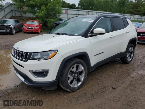 2019 Jeep Compass Limited with VIN 3C4NJDCB6KT656927, listed as a Copart auction lot 61335335 with 81,986 mi miles and Clean title. Bid and sale history available at DreamBid. Image 1.