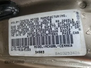 1999 Toyota Camry LE z VIN 4T1BF28K6XU077804, wystawiony jako Copart lot #51485495 z przebiegiem 124 273 mil mil oraz Szkoda całkowita • Salvage title. Historia ofert i sprzedaży dostępna na DreamBid. Obrazek 12.