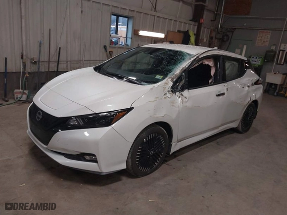 2023 Nissan LEAF SV PLUS with VIN 1N4CZ1CV0PC563256, listed as a IAAI auction lot 41138436 with NaN miles. Bid and sale history available at carsss.com. Image 2.