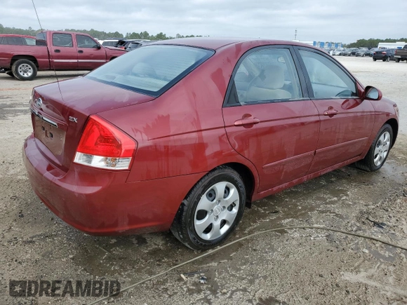 2007 Kia Spectra EX with VIN KNAFE121775427693, listed as a Copart auction lot 76727994 with 100,197 mi miles and Salvage Title. Bid and sale history available at carsss.com. Image 3.