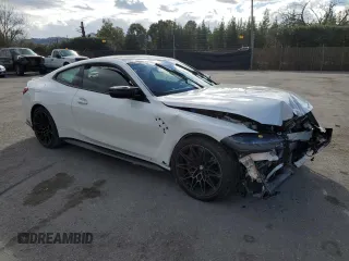 2024 BMW M4 Competition xDrive with VIN WBS43AZ00RCP40783, listed as a Copart auction lot 45813225 with 8,095 mi miles and Salvage Title. Bid and sale history available at carsss.com. Image 4.