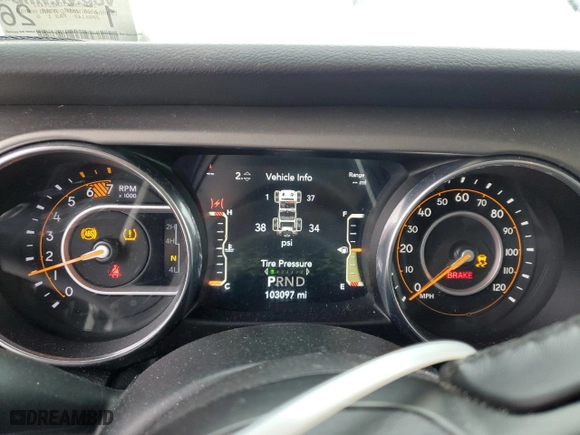 2020 Jeep Wrangler Unlimited Sport S with VIN 1C4HJXDN3LW226422, listed as a Copart auction lot 44763105 with 103,097 mi miles and Salvage Title. Bid and sale history available at carsss.com. Image 9.