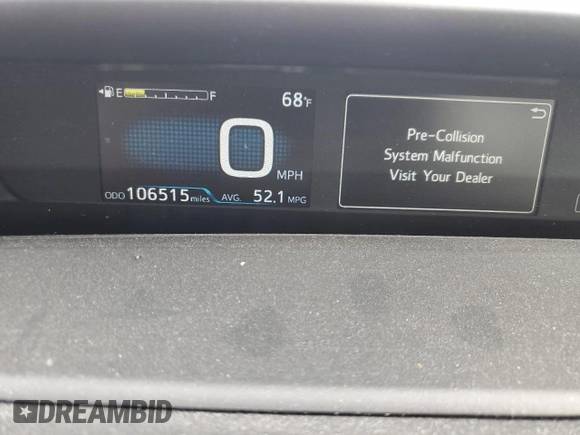 2017 Toyota Prius Two z VIN JTDKBRFU0H3055303, wystawiony jako Copart lot #56667295 z przebiegiem 106 515 mil mil oraz Szkoda całkowita • Salvage title. Historia ofert i sprzedaży dostępna na DreamBid. Obrazek 9.