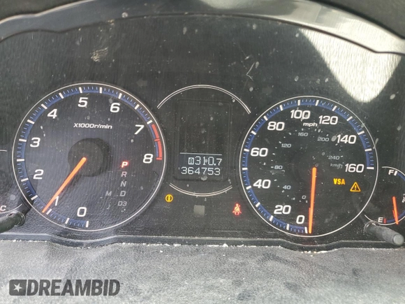 2007 Acura TSX Navi with VIN JH4CL96927C018473, listed as a Copart auction lot 60079735 with 364,753 mi miles and Salvage title. Bid and sale history available at DreamBid. Image 9.