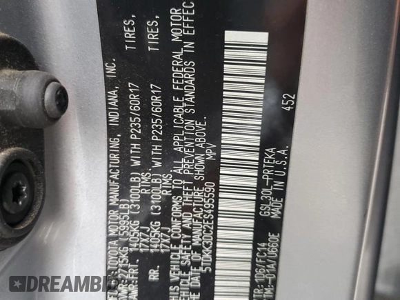 2014 Toyota Sienna LE AAS with VIN 5TDKK3DC2ES495590, listed as a Copart auction lot 53586355 with 144,337 mi miles and Salvage Title. Bid and sale history available at DreamBid. Image 14.