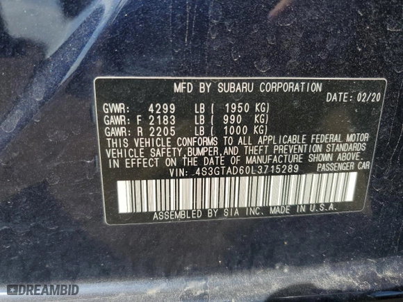 2020 Subaru Impreza Premium with VIN 4S3GTAD60L3715289, listed as a Copart auction lot 49871125 with 92,123 mi miles and Salvage Title. Bid and sale history available at carsss.com. Image 13.