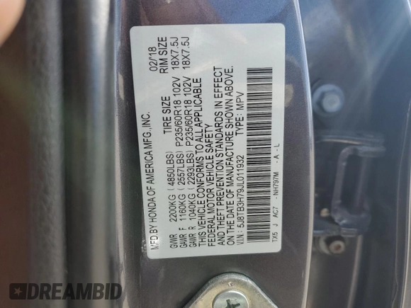 2018 Acura RDX w/Advance Pkg with VIN 5J8TB3H79JL011932, listed as a Copart auction lot 78473354 with 73,002 mi miles and Salvage Title. Bid and sale history available at carsss.com. Image 12.