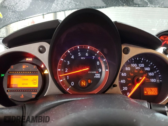 2014 Nissan 370Z Nismo with VIN JN1AZ4EHXEM633754, listed as a Copart auction lot 82035784 with 55,793 mi miles and Salvage Title. Bid and sale history available at DreamBid. Image 9.