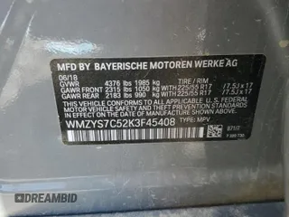 2019 MINI Countryman Cooper with VIN WMZYS7C52K3F45408, listed as a Copart auction lot 59002535 with Not provided miles and Salvage title. Bid and sale history available at DreamBid. Image 13.