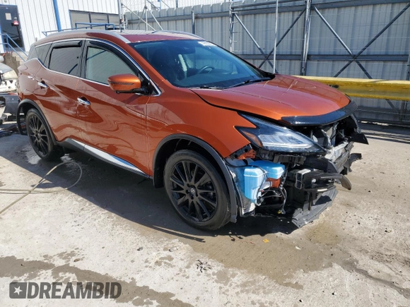 2020 Nissan Murano Platinum z VIN 5N1AZ2DS7LN103940, wystawiony jako Copart lot #46650505 z przebiegiem 43 564 mil mil oraz Szkody całkowita. Historia ofert i sprzedaży dostępna na DreamBid. Obrazek 4.