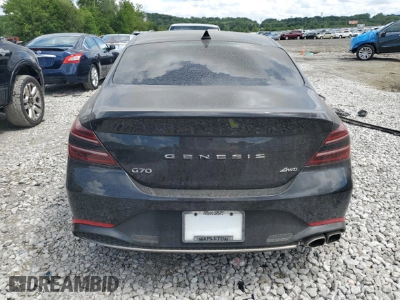 2023 Genesis G70 2.0T with VIN KMTG34TA2PU126768, listed as a Copart auction lot 56201094 with 11,556 mi miles and Salvage Title. Bid and sale history available at DreamBid. Image 6.