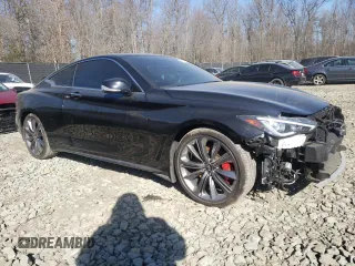 2022 Infiniti Q60 Red Sport 400 with VIN JN1FV7LL3NM680313, listed as a Copart auction lot 40974084 with 17,527 mi miles and . Bid and sale history available at DreamBid. Image 4.