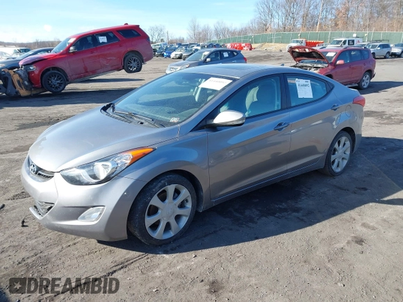 2012 Hyundai Elantra Limited with VIN KMHDH4AEXCU308006, listed as a IAAI auction lot 41440092 with 65,732 mi miles. Bid and sale history available at carsss.com. Image 2.