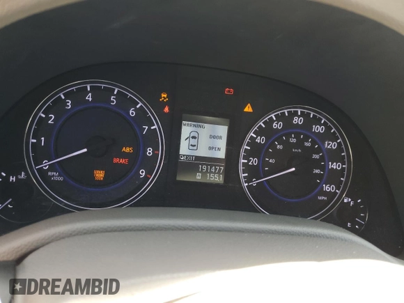 2011 Infiniti G37 Journey with VIN JN1CV6AP9BM304987, listed as a Copart auction lot 53194825 with 191,477 mi miles and Salvage Title. Bid and sale history available at DreamBid. Image 9.