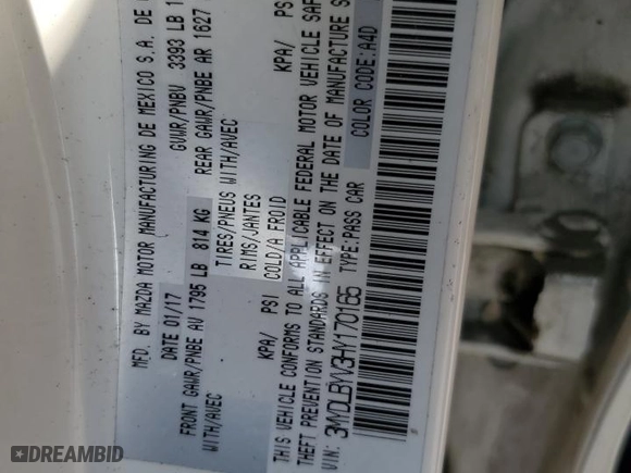 2017 Toyota Yaris iA with VIN 3MYDLBYV3HY170165, listed as a Copart auction lot 52177875 with 152,065 mi miles and Salvage Title. Bid and sale history available at carsss.com. Image 12.