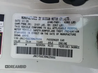 2005 Infiniti G35 with VIN JNKCV54E35M425664, listed as a Copart auction lot 76684664 with 68,256 mi miles and Salvage Title. Bid and sale history available at DreamBid. Image 13.
