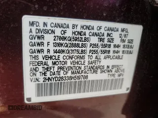 2008 Acura MDX Tech Pkg with VIN 2HNYD28338H519708, listed as a Copart auction lot 43756775 with 209,016 mi miles and Clean Title. Bid and sale history available at carsss.com. Image 13.