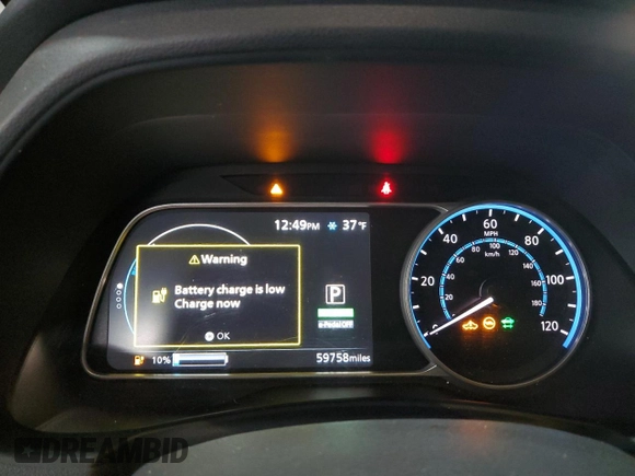 2020 Nissan LEAF SV with VIN 1N4AZ1CP5LC309710, listed as a Copart auction lot 45917895 with 59,758 mi miles and Clean title. Bid and sale history available at DreamBid. Image 9.