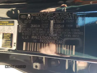 2017 Kia Cadenza Technology with VIN KNALC4J11H5067687, listed as a Copart auction lot 83057744 with 144,927 mi miles and Salvage Title. Bid and sale history available at carsss.com. Image 12.
