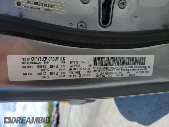 2014 Jeep Patriot Sport with VIN 1C4NJRBB0ED847977, listed as a Copart auction lot 55670985 with 98,042 mi miles and Salvage Title. Bid and sale history available at DreamBid. Image 13.