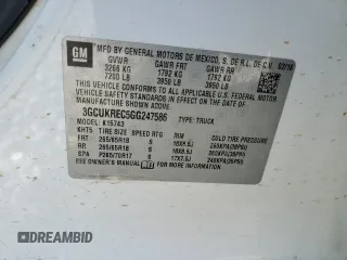 2016 Chevrolet Silverado 1500 LT with VIN 3GCUKREC5GG247586, listed as a Copart auction lot 49600245 with 218,489 mi miles and Salvage Title. Bid and sale history available at DreamBid. Image 12.