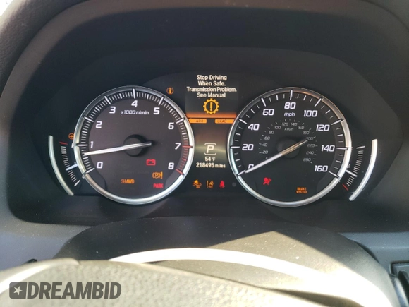 2015 Acura TLX V6 Advance with VIN 19UUB3F76FA009789, listed as a Copart auction lot 47651305 with 218,495 mi miles and Salvage Title. Bid and sale history available at carsss.com. Image 9.