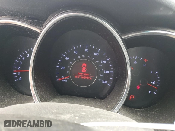 2013 Kia Optima EX with VIN 5XXGN4A70DG217121, listed as a Copart auction lot 59879455 with 265,949 mi miles and Salvage title. Bid and sale history available at DreamBid. Image 9.