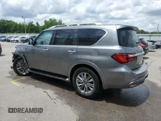2020 Infiniti QX80 Luxe z VIN JN8AZ2NF5L9704489, wystawiony jako Copart lot #55509705 z przebiegiem 147 397 mil mil oraz Szkoda całkowita • Salvage title. Historia ofert i sprzedaży dostępna na DreamBid. Obrazek 2.