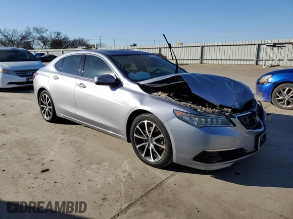 2015 Acura TLX V6 with VIN 19UUB2F39FA021135, listed as a Copart auction lot 47417085 with 104,997 mi miles and Salvage Title. Bid and sale history available at carsss.com. Image 4.