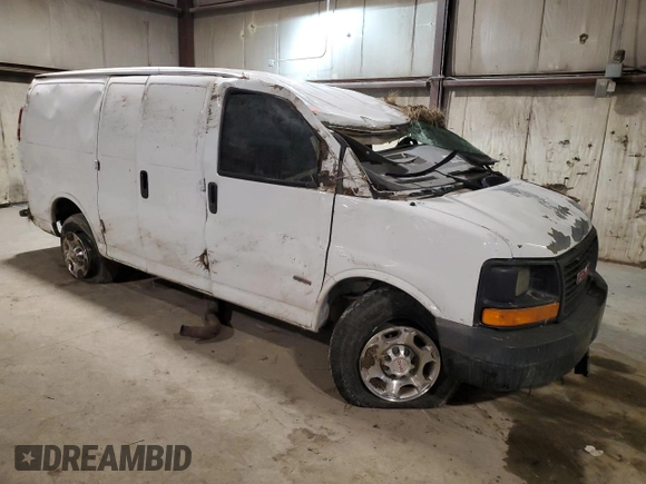 2009 GMC Savana Cargo Van with VIN 1GTGG256091104465, listed as a Copart auction lot 88076095 with 0 mi miles and Salvage Title. Bid and sale history available at carsss.com. Image 4.
