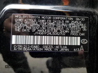 2020 Lexus IS with VIN JTHG81F24L5042702, listed as a Copart auction lot 48984674 with 45,470 mi miles. Bid and sale history available at carsss.com. Image 14.