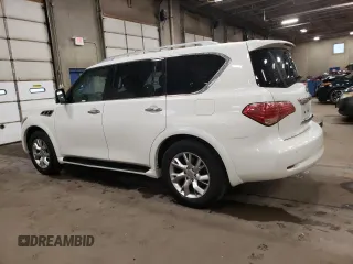 2011 Infiniti QX56 7-passenger with VIN JN8AZ2NE6B9004051, listed as a Copart auction lot 81329734 with 175,705 mi miles and Salvage Title. Bid and sale history available at carsss.com. Image 2.