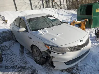 2016 Kia Optima LX with VIN KNAGT4L30G5117378, listed as a IAAI auction lot 41283349 with 107,095 mi miles. Bid and sale history available at carsss.com. Image 1.