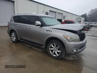 2012 Infiniti QX56 8-passenger with VIN JN8AZ2ND5C9715426, listed as a Copart auction lot 44951355 with 0 mi miles and Salvage Title. Bid and sale history available at carsss.com. Image 4.