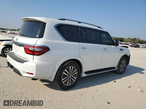 2021 Nissan Armada SV with VIN JN8AY2AC6M9148094, listed as a Copart auction lot 68797884 with 54,560 mi miles and Salvage Title. Bid and sale history available at carsss.com. Image 3.
