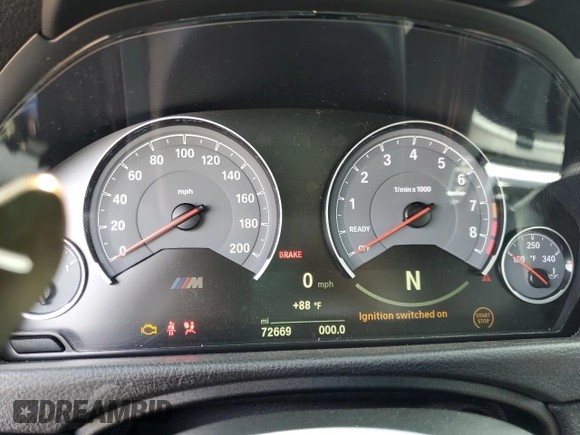 2015 BMW M4 with VIN WBS3R9C57FK332148, listed as a Copart auction lot 64934594 with 72,669 mi miles and Salvage Title. Bid and sale history available at carsss.com. Image 9.