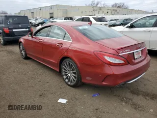 2015 Mercedes-Benz CLS 400 with VIN WDDLJ6HB4FA153587, listed as a Copart auction lot 87486774 with 76,854 mi miles and Salvage title. Bid and sale history available at DreamBid. Image 2.