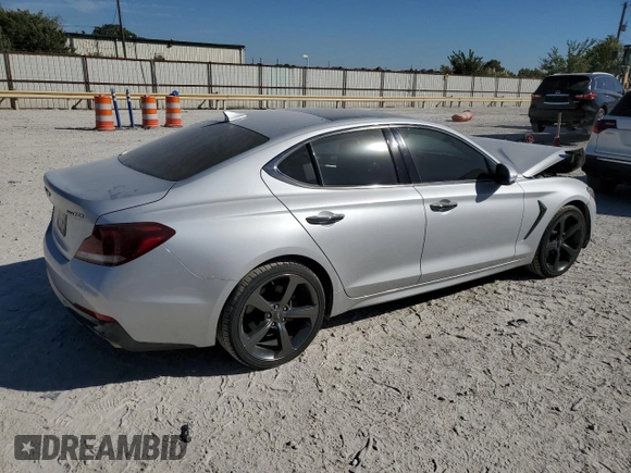 2019 Genesis G70 Advanced with VIN KMTG44LA1KU044908, listed as a Copart auction lot 76779574 with 51,678 mi miles and Salvage title. Bid and sale history available at DreamBid. Image 3.