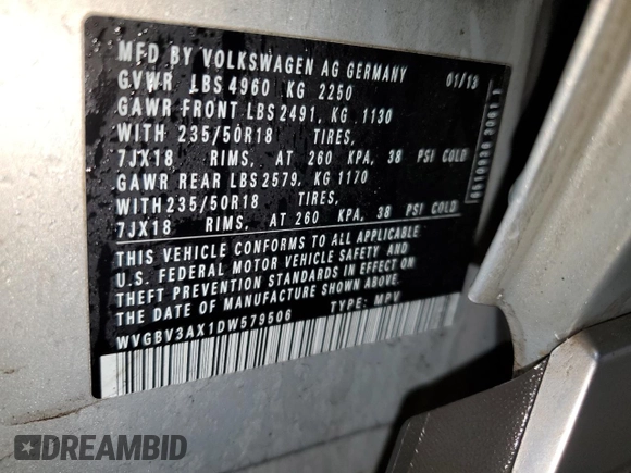 2013 Volkswagen Tiguan SE z VIN WVGBV3AX1DW579506, wystawiony jako Copart lot #52719575 z przebiegiem 163 471 mil mil oraz Szkoda całkowita • Salvage title. Historia ofert i sprzedaży dostępna na DreamBid. Obrazek 15.