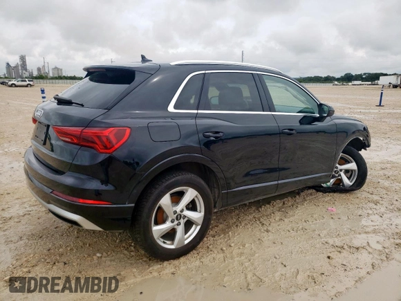2022 Audi Q3 Premium with VIN WA1AUCF31N1121658, listed as a Copart auction lot 58753395 with 75,087 mi miles and Salvage title. Bid and sale history available at DreamBid. Image 3.