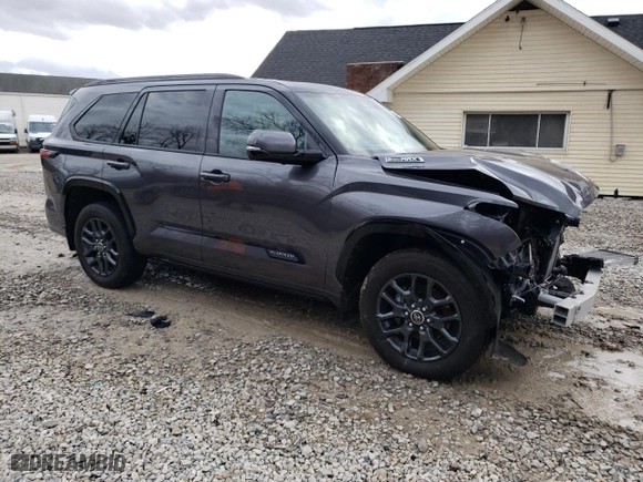 2023 Toyota Sequoia SR5 with VIN 7SVAAABA0PX005655, listed as a Copart auction lot 48110165 with 27,290 mi miles and Salvage Title. Bid and sale history available at carsss.com. Image 4.