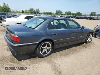 2001 BMW 7 Series 740iL with VIN WBAGH83411DP19107, listed as a Copart auction lot 61024385 with Not provided miles and Clean title. Bid and sale history available at DreamBid. Image 3.